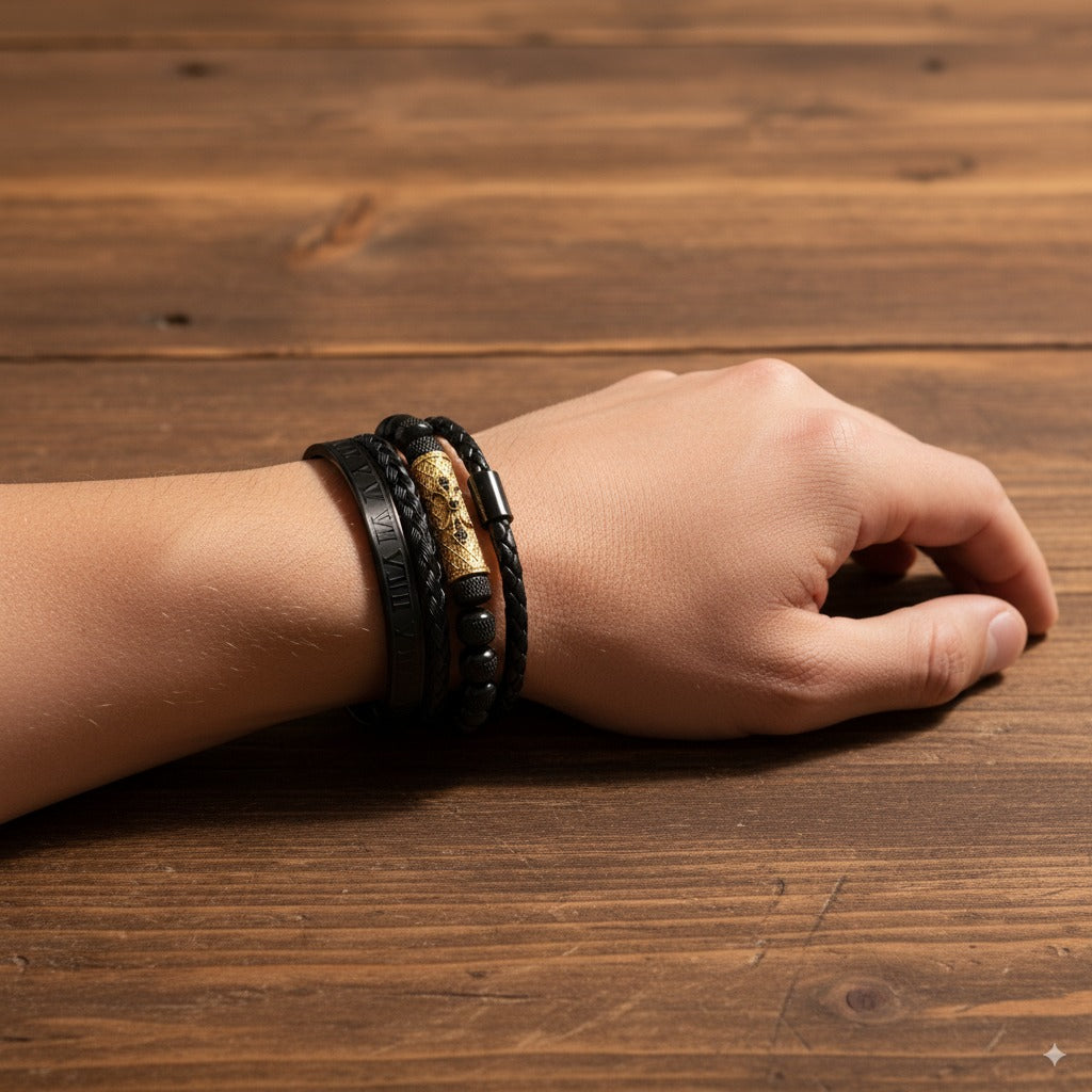 Pulseira Aço Inoxidável 316L Thenor Black