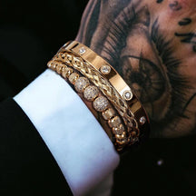 3 pçs luxo micro pave cz contas redondas charme real pulseiras masculinas cristais de aço inoxidável pulseiras casal artesanal jóias presente