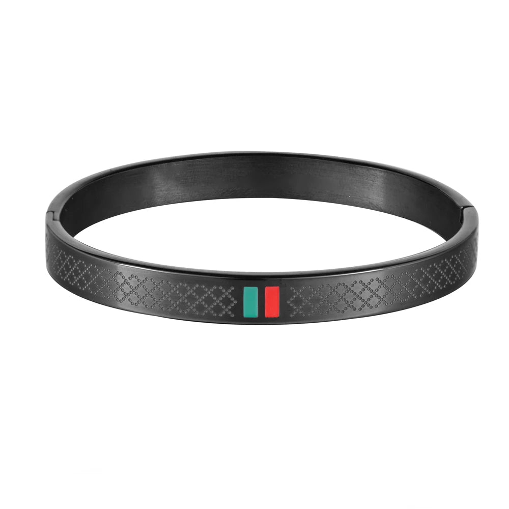 Venda quente verde vermelho cor charme pulseiras para mulheres homens casal jóias de aço inoxidável presente