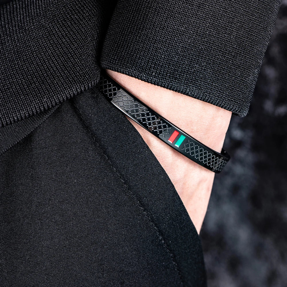Venda quente verde vermelho cor charme pulseiras para mulheres homens casal jóias de aço inoxidável presente